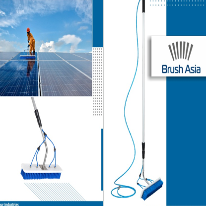 Solar panel cleaning brush